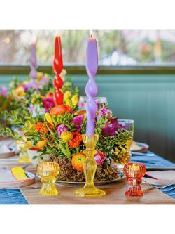 Talking Tables Boho Glass Candle Holder - view 2, Yellow