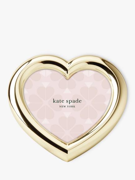 kate spade new york A Charmed Life Mini Heart Photo Frame, 3 x 3", Gold
