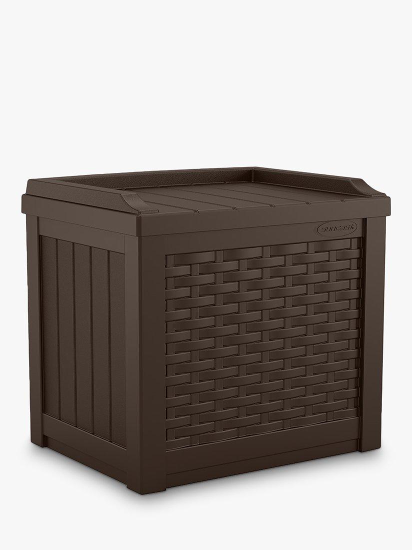 Suncast Wicker Effect Small Storage Seat, Java, 83L