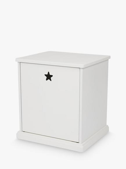 Great Little Trading Co Star Bright Bedside Table, White, White