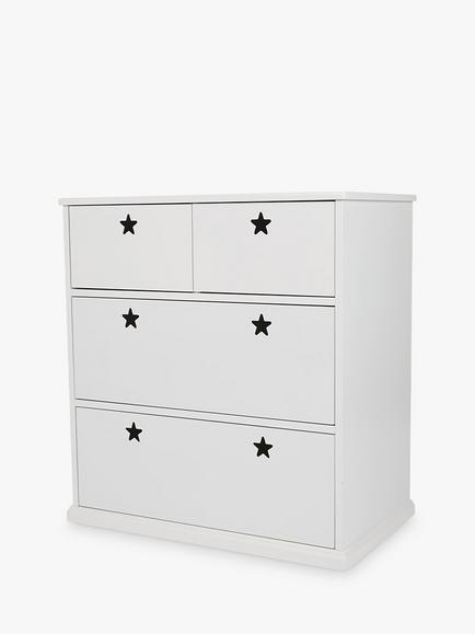 Great Little Trading Co Star Bright 4 Drawer Chest, White, White