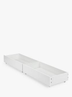 Julian Bowen Emma Underbed Storage Drawers, Set of 2, White High Gloss, White High Gloss