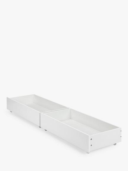 Julian Bowen Emma Underbed Storage Drawers, Set of 2, White High Gloss, White High Gloss