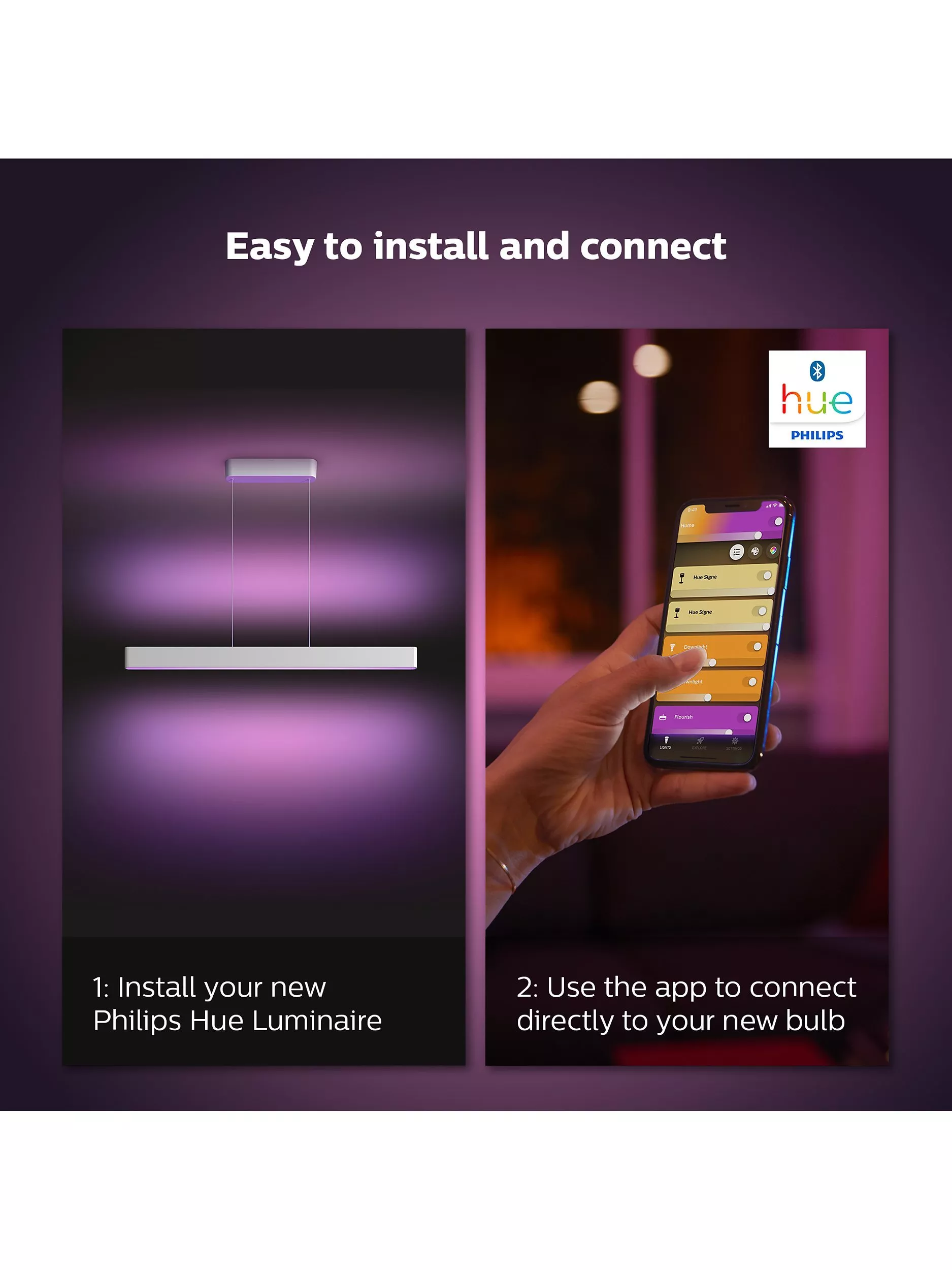 Suspension Philips Hue White & Colour Ambiance Ensis LED Blanc 8719514343467