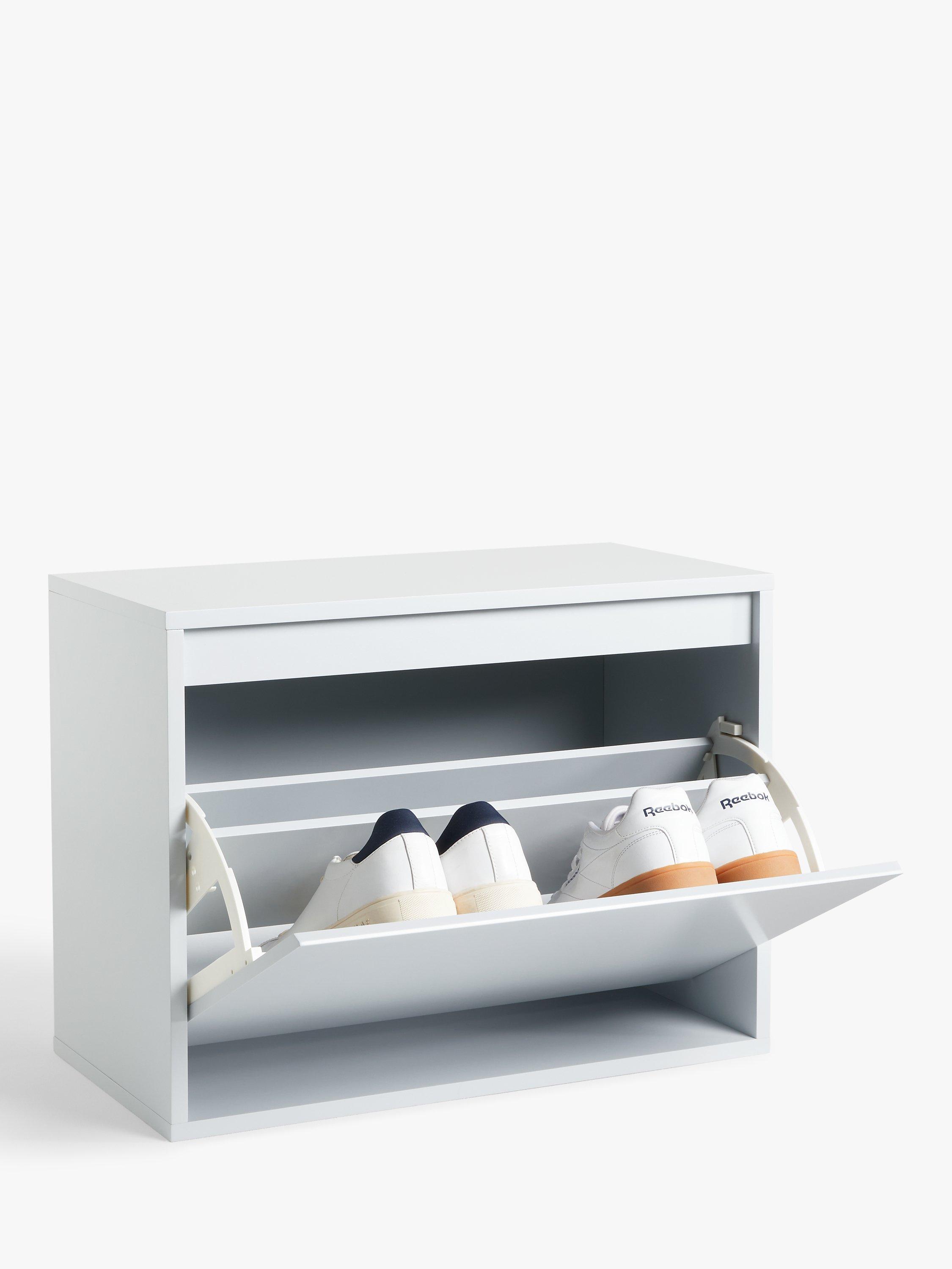 John Lewis Fold Out Shoe Rack, Light Grey