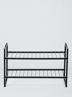 John Lewis Stackable Metal Shoe Rack, 2 Tier - view 2, Black