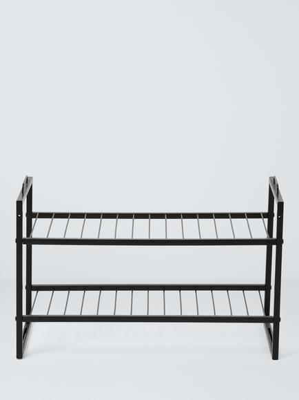 John Lewis Stackable Metal Shoe Rack, 2 Tier - view 2, Black