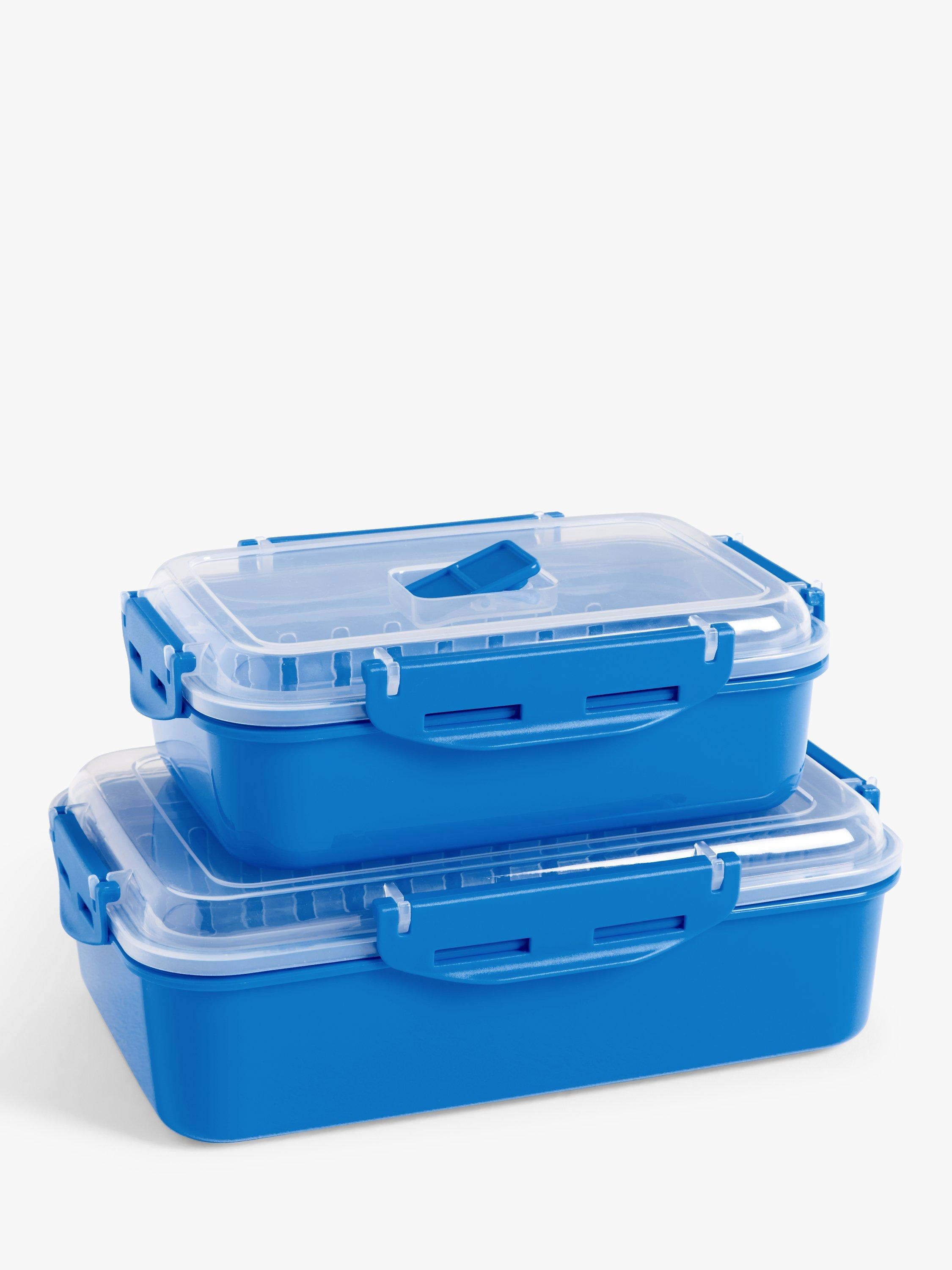 John Lewis Microwave Steamer, Set of 2, Blue