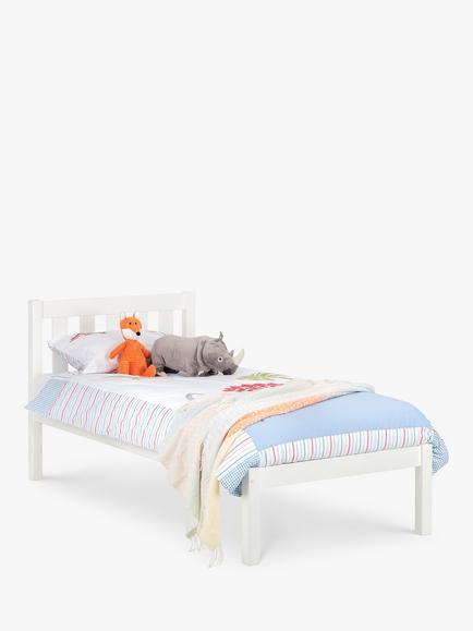 Julian Bowen Lauren Pine Wood Bedframe, Single - view 2, Surf White