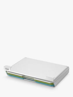 Joseph Joseph Folio Slim Chopping Boards & Under Shelf Storage Case, Set of 3, Silver/Multi, Silver/Multi