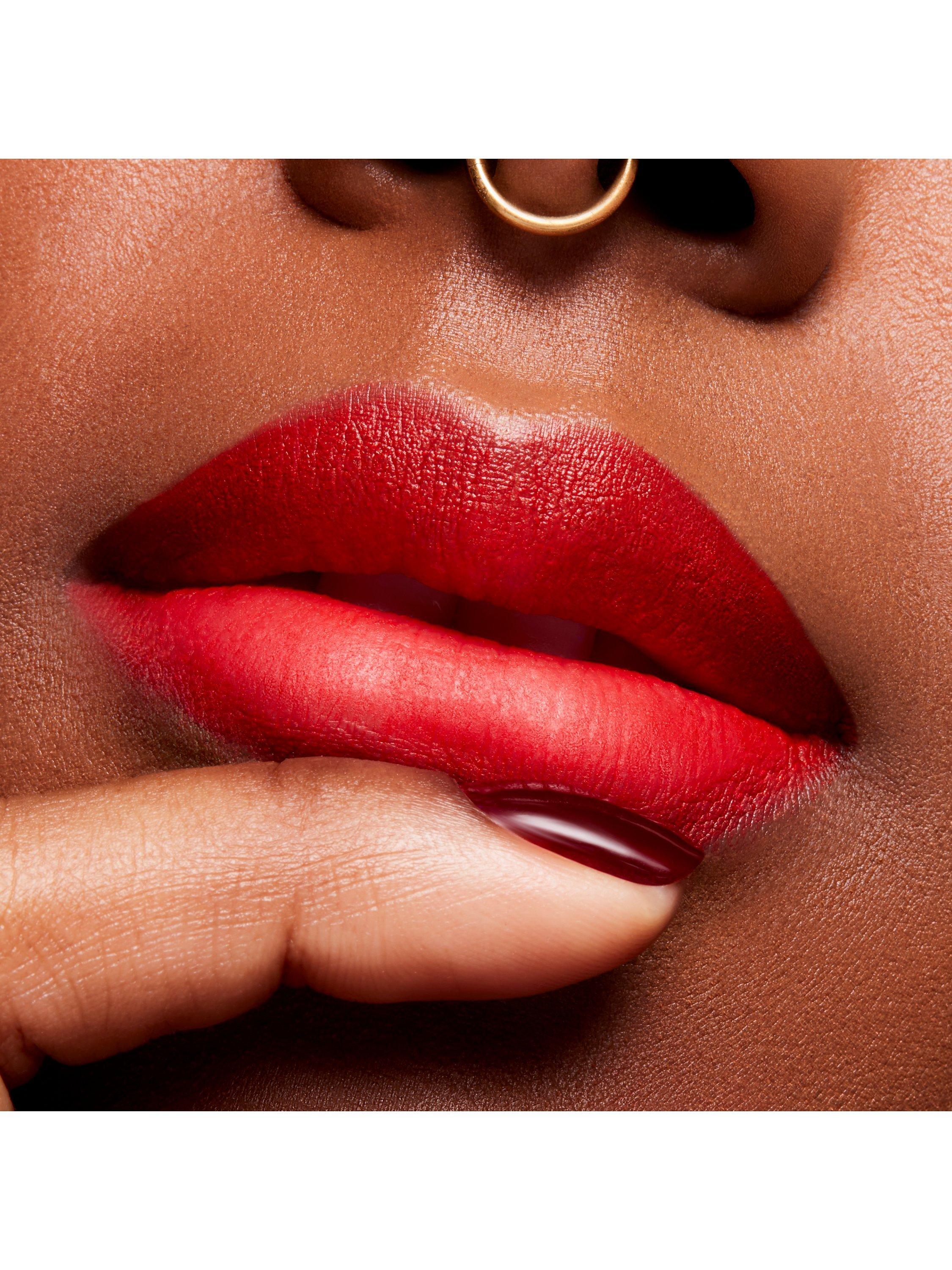Product image 3 of 5, which shows MAC Lipstick -  Powder Kiss Velvet Blur Slim Stick, Devoted To Danger