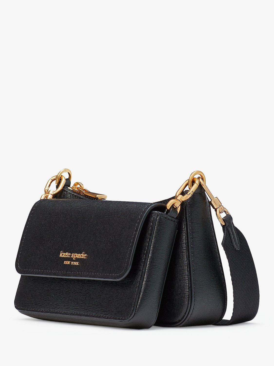 kate spade new york Morgan Leather Double Up Crossbody Bag, Black