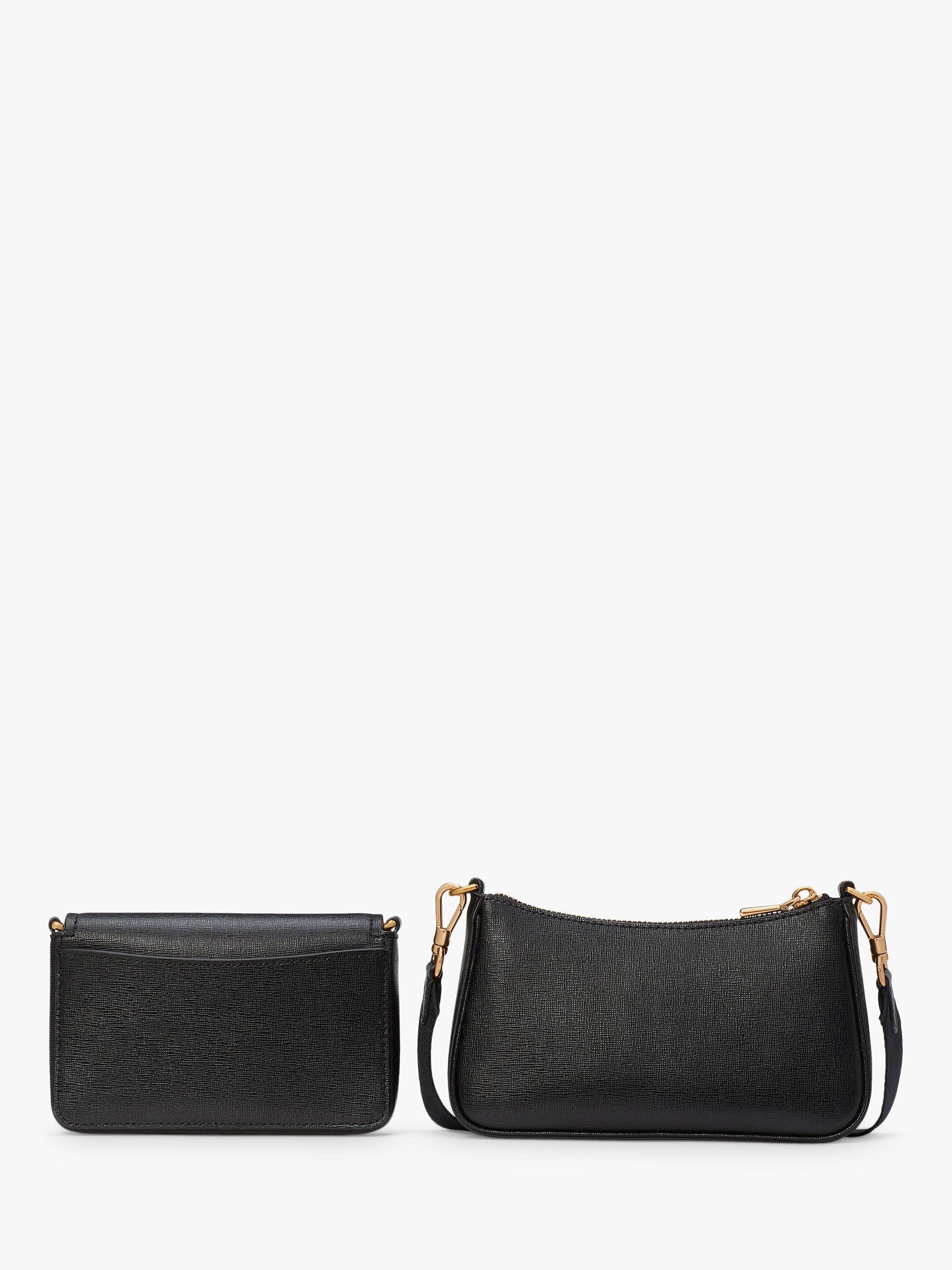kate spade new york Morgan Leather Double Up Crossbody Bag, Black