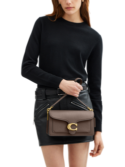 Coach Tabby 26 Pebbled Leather Shoulder Bag - view 2, Dark Stone