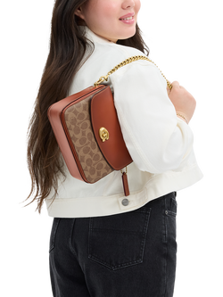 Coach Cassie 19 Leather Cross Body Bag, Tan Rust - view 2, Tan Rust