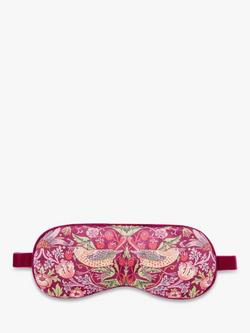 William Morris At Home Strawberry Thief Lavender Velvet Eye Mask - view 2, Multi