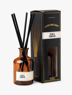 Paddywax Apothecary Teak & Tobacco Reed Diffuser, 88ml, Amber