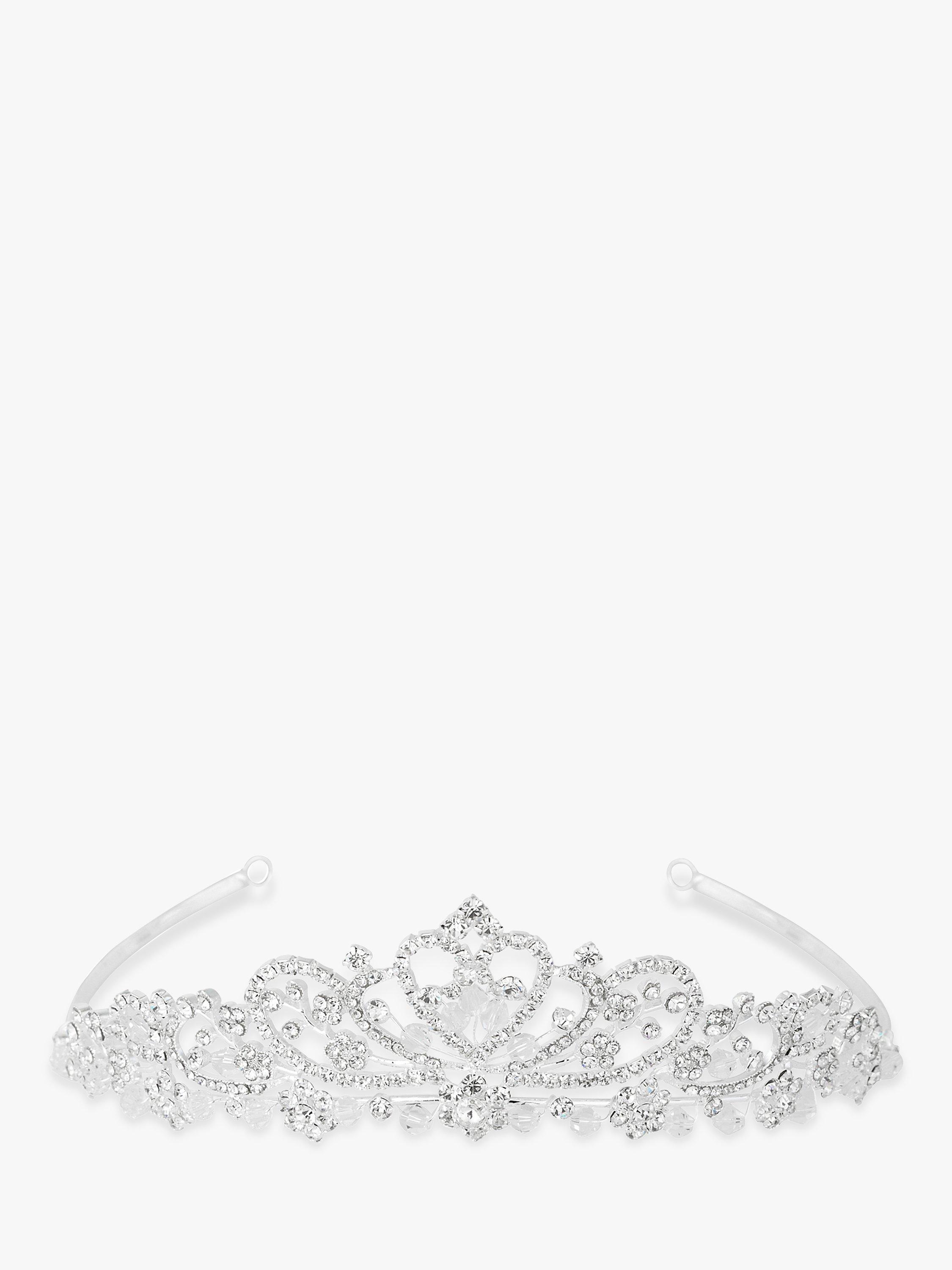 Product image 1 of 2, which shows Jon Richard Bridal Iris Raised Diamante Tiara