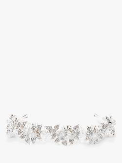 Jon Richard Emery Silver Plated Leaf And Bead Tiara, Silver