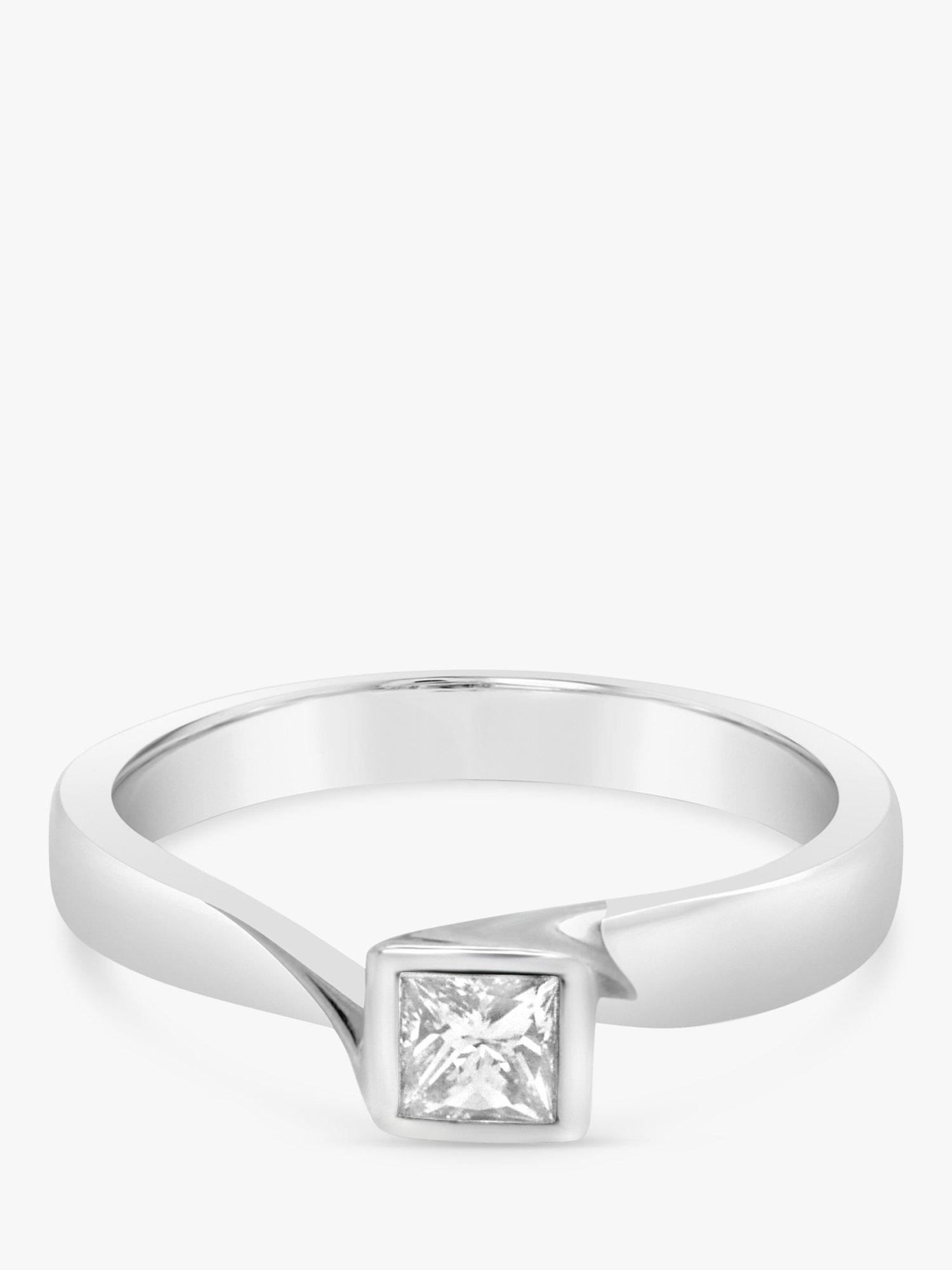 Product image 1 of 4, which shows Milton & Humble Jewellery Pre-Loved 950 Platinum Diamond Twist Engagement Ring