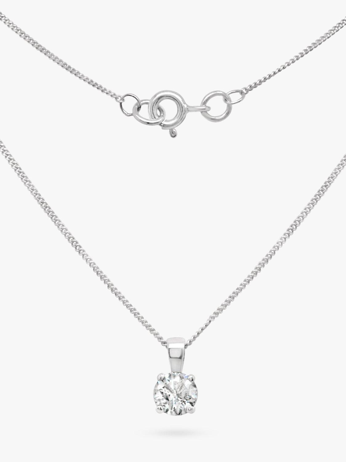 Product image 2 of 3, which shows Milton & Humble Jewellery Pre-Loved 9ct White Gold Single Diamond Pendant Necklace
