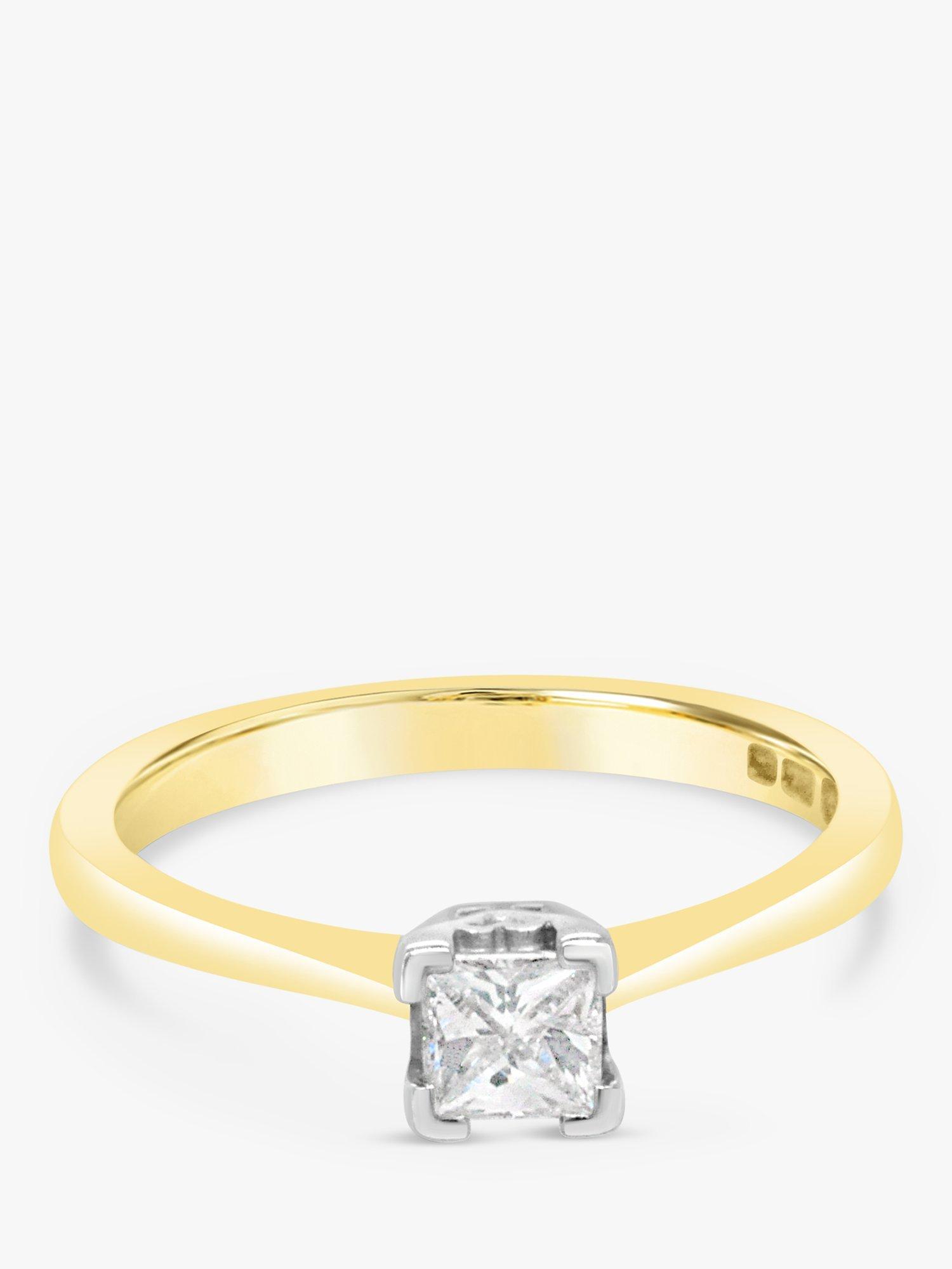 Product image 1 of 4, which shows Milton & Humble Jewellery Pre-Loved 18ct Yellow & White Gold Solitaire Diamond Ring