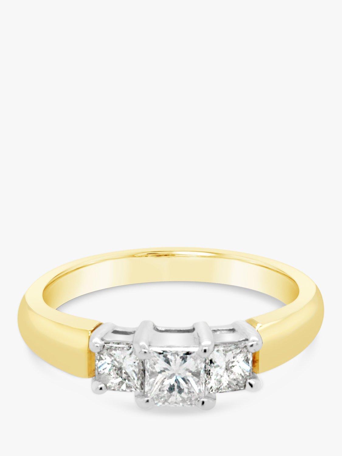 Product image 1 of 4, which shows Milton & Humble Jewellery Pre-Loved 18ct Yellow & White Gold Triple Diamond Ring