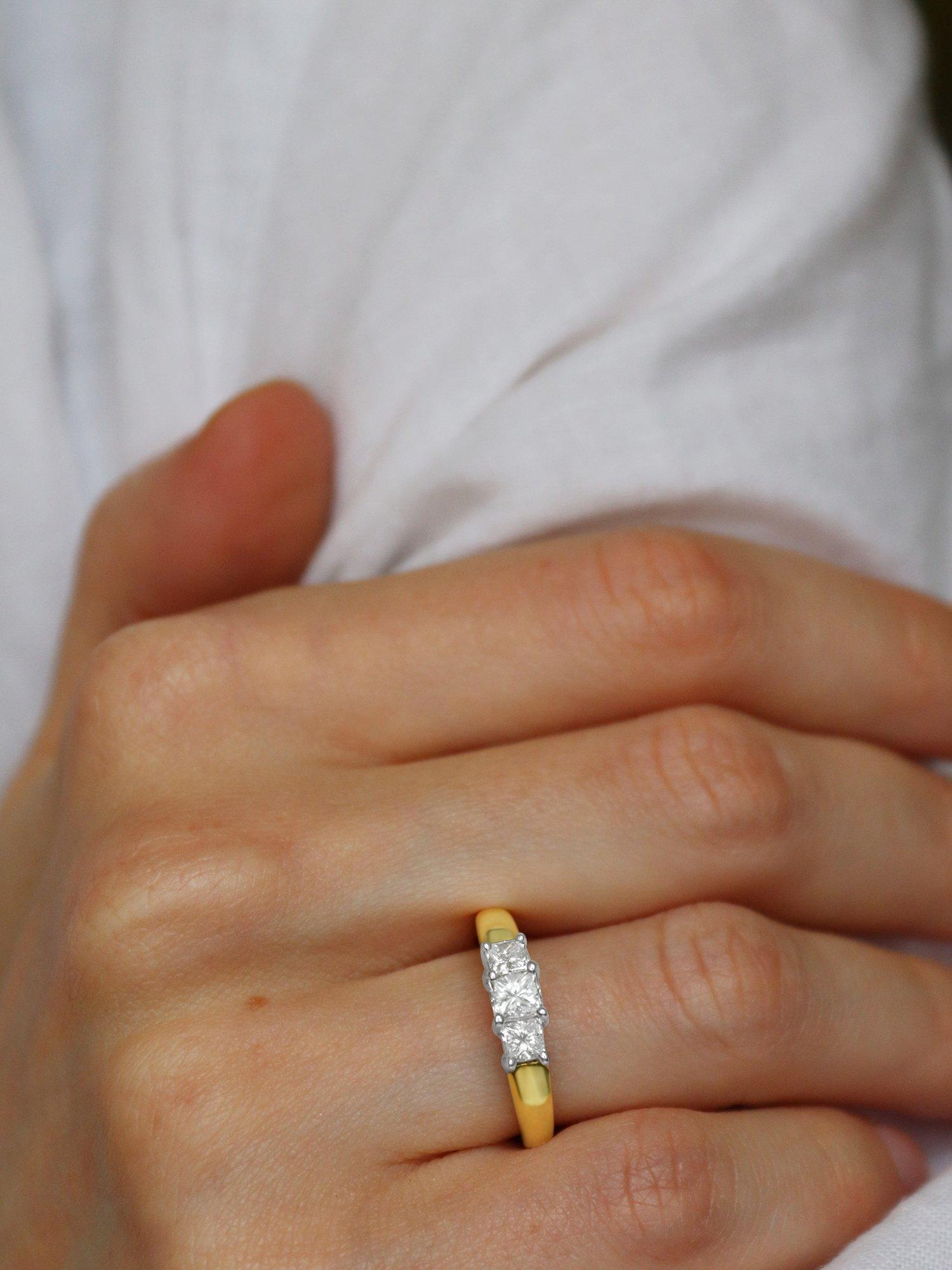 Product image 4 of 4, which shows Milton & Humble Jewellery Pre-Loved 18ct Yellow & White Gold Triple Diamond Ring