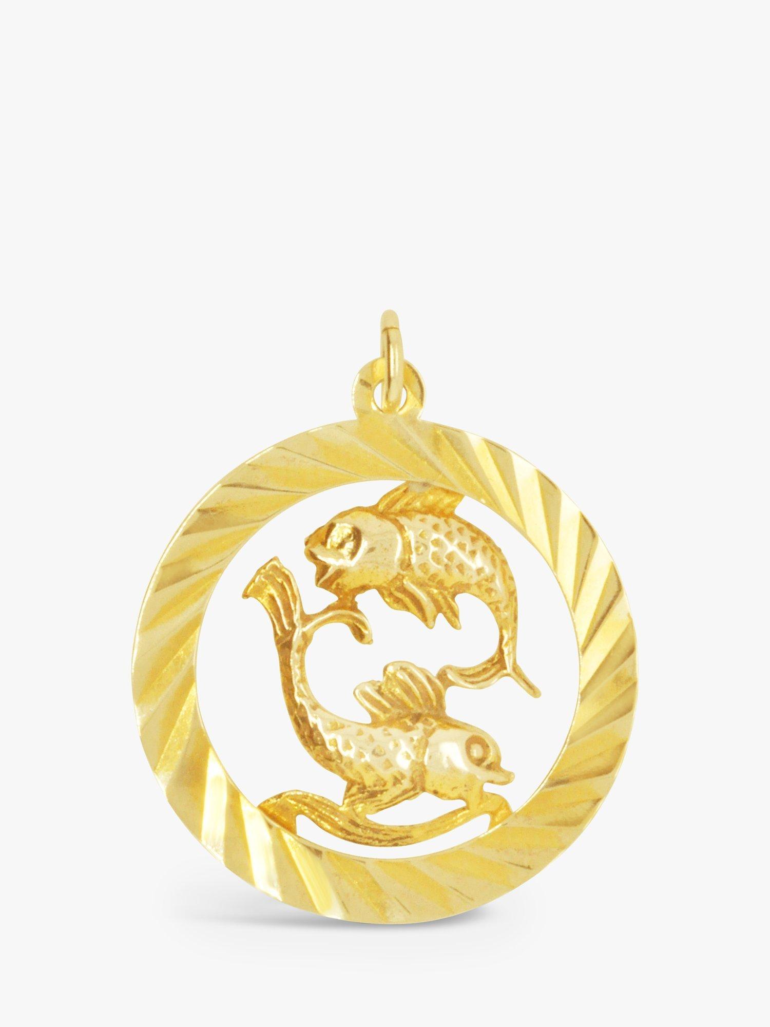 Product image 1 of 2, which shows Milton & Humble Jewellery Pre-Loved 9ct Yellow Gold Zodiac Pisces Pendant Charm, Dated London 1974