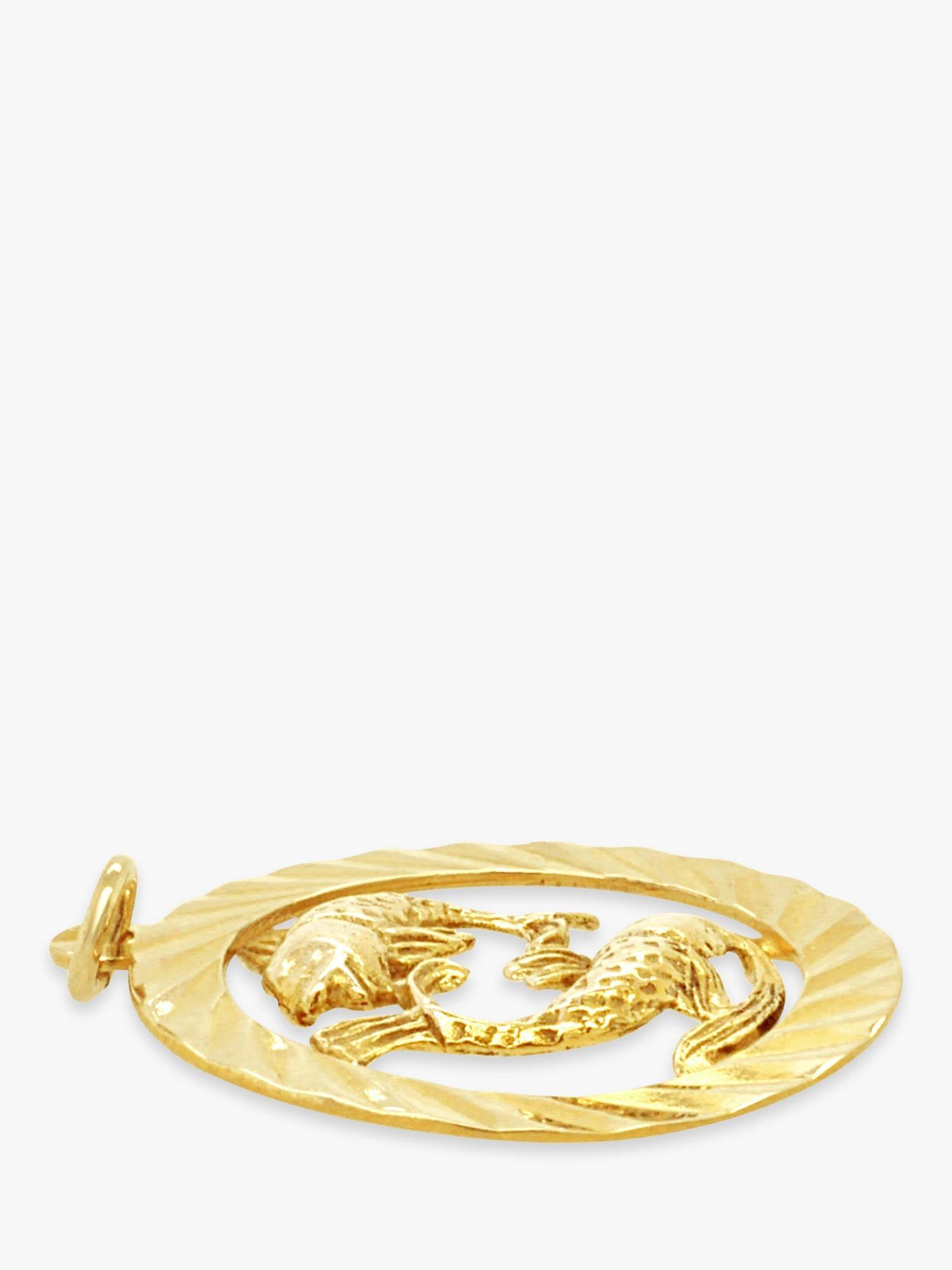 Product image 2 of 2, which shows Milton & Humble Jewellery Pre-Loved 9ct Yellow Gold Zodiac Pisces Pendant Charm, Dated London 1974