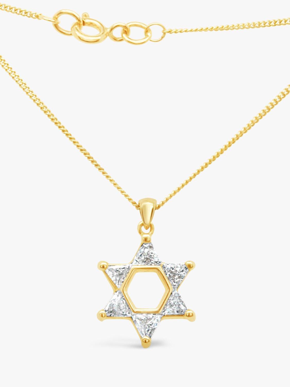Product image 1 of 3, which shows Milton & Humble Jewellery Pre-Loved 9ct Yellow Gold Diamond Star of David Pendant Necklace