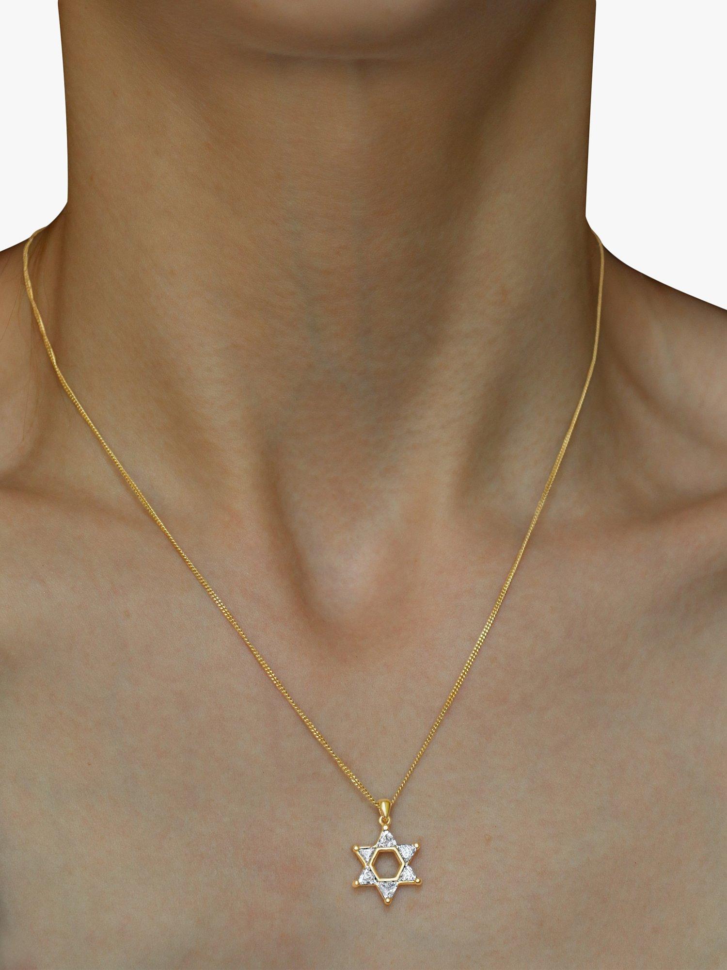Product image 2 of 3, which shows Milton & Humble Jewellery Pre-Loved 9ct Yellow Gold Diamond Star of David Pendant Necklace