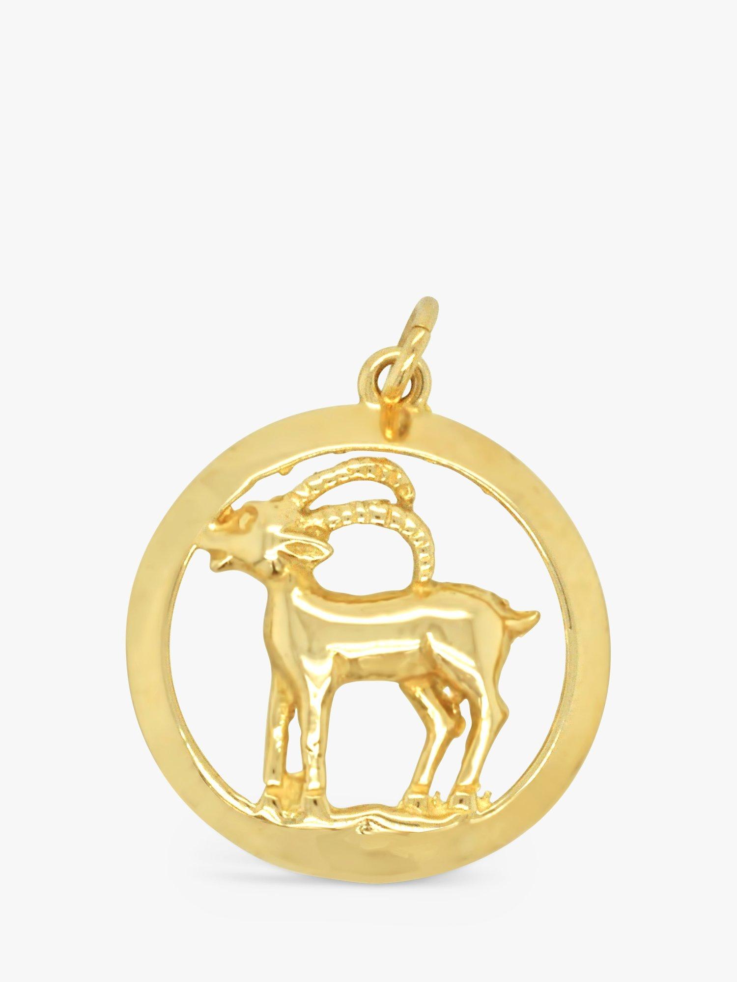 Product image 1 of 2, which shows Milton & Humble Jewellery Pre-Loved 9ct Yellow Gold Zodiac Capricorn Pendant Charm, Dated London 1971