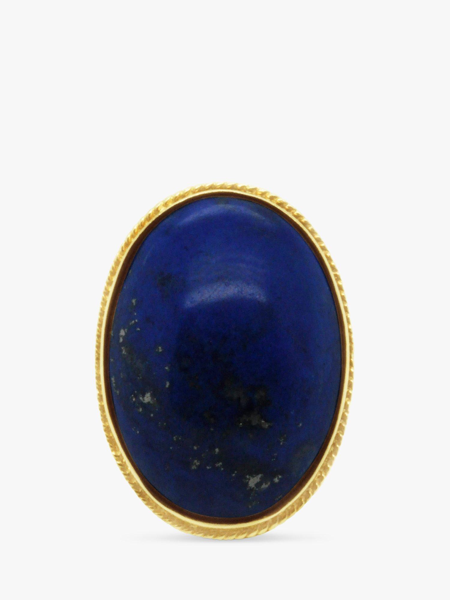 Product image 3 of 3, which shows Milton & Humble Jewellery Pre-Loved 9ct Yellow Gold Lapis Lazuli Cocktail Ring, Dated 1990