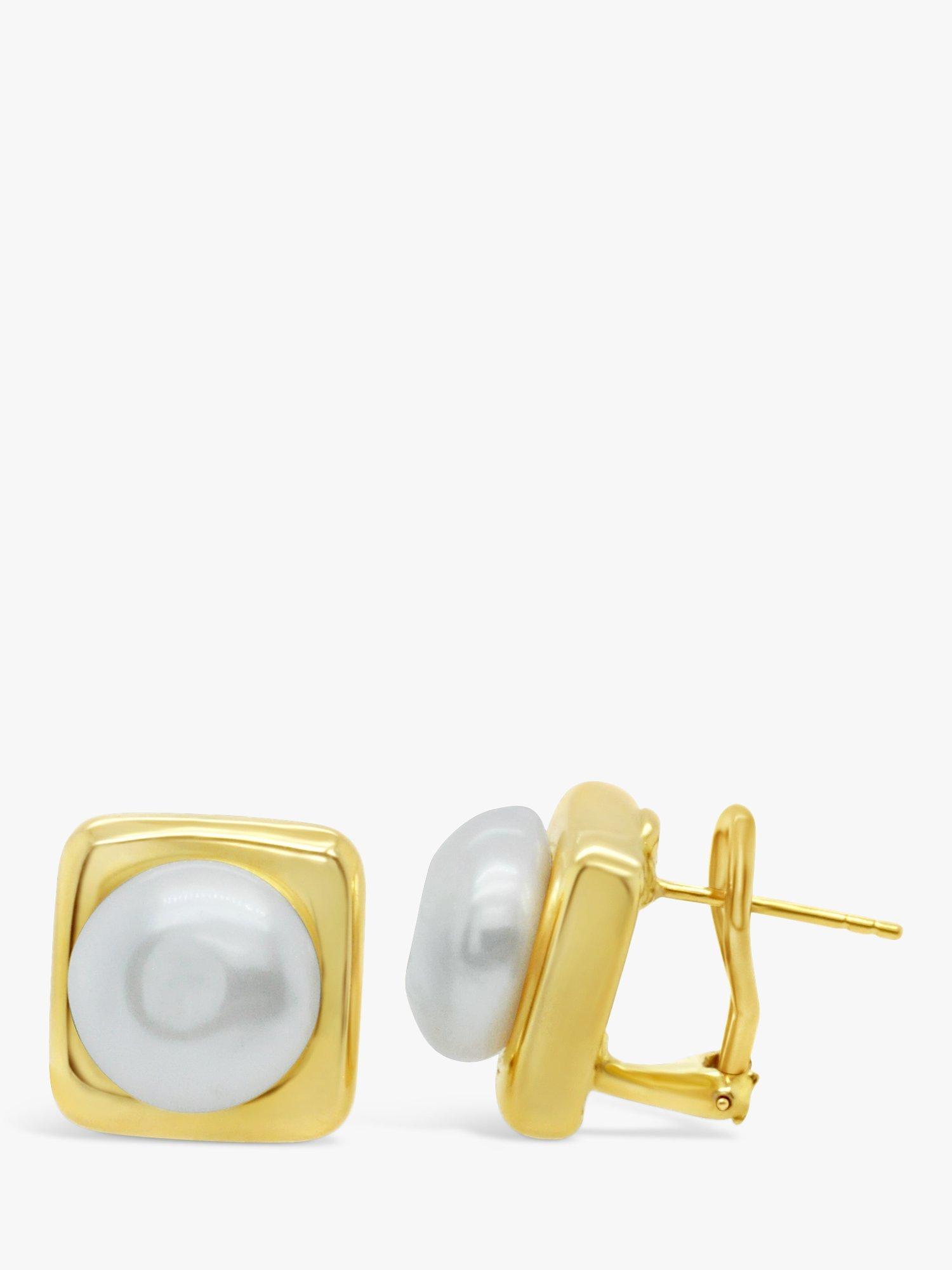 Product image 2 of 3, which shows Milton & Humble Jewellery Pre-Loved 18ct Yellow Gold Cultured Pearl Stud Earrings