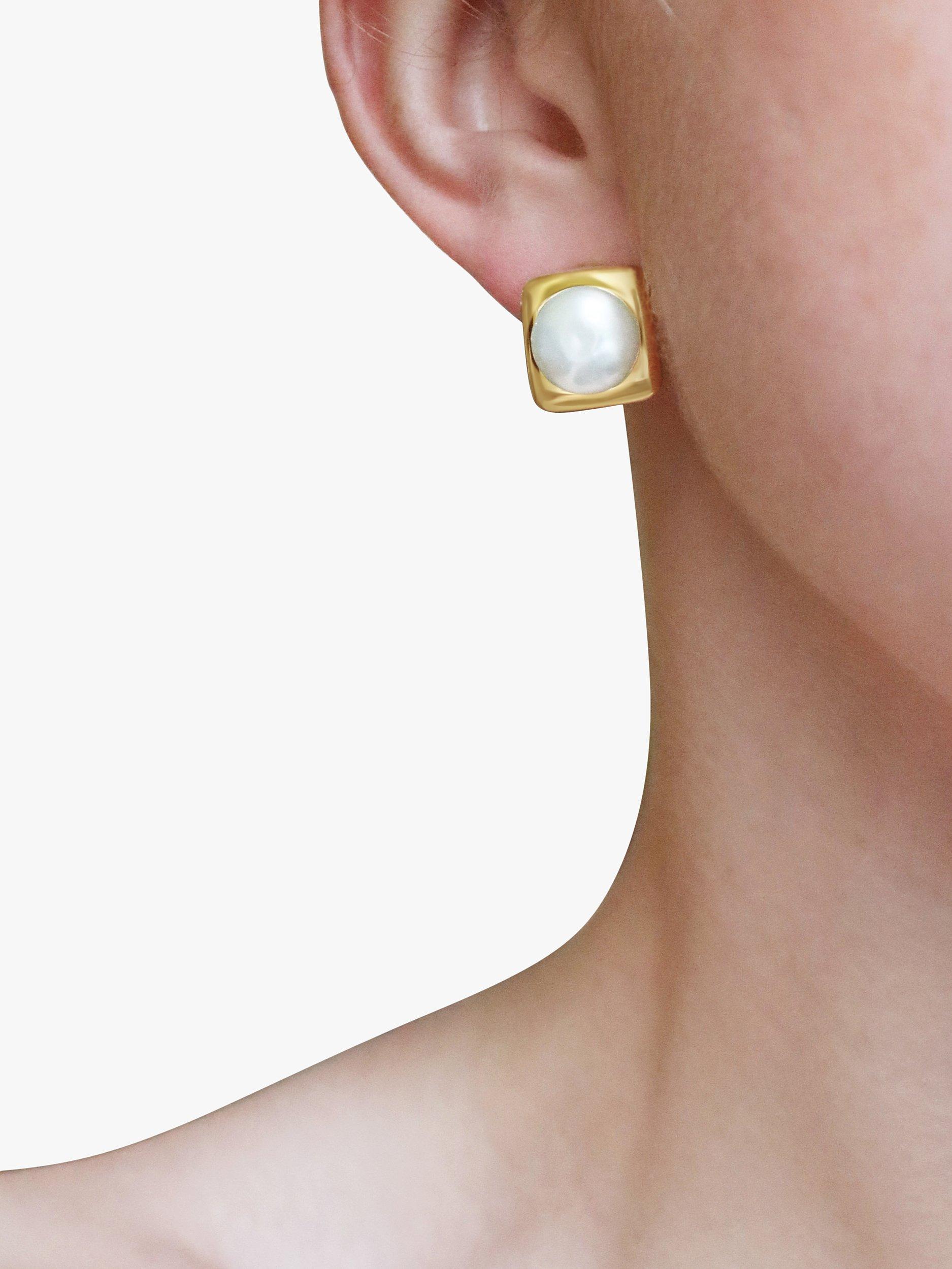 Product image 3 of 3, which shows Milton & Humble Jewellery Pre-Loved 18ct Yellow Gold Cultured Pearl Stud Earrings