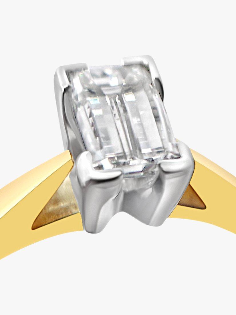 Product image 1 of 5, which shows Milton & Humble Jewellery Pre-Loved 18ct Yellow & White Gold Solitaire Millennium Cut Diamond Ring