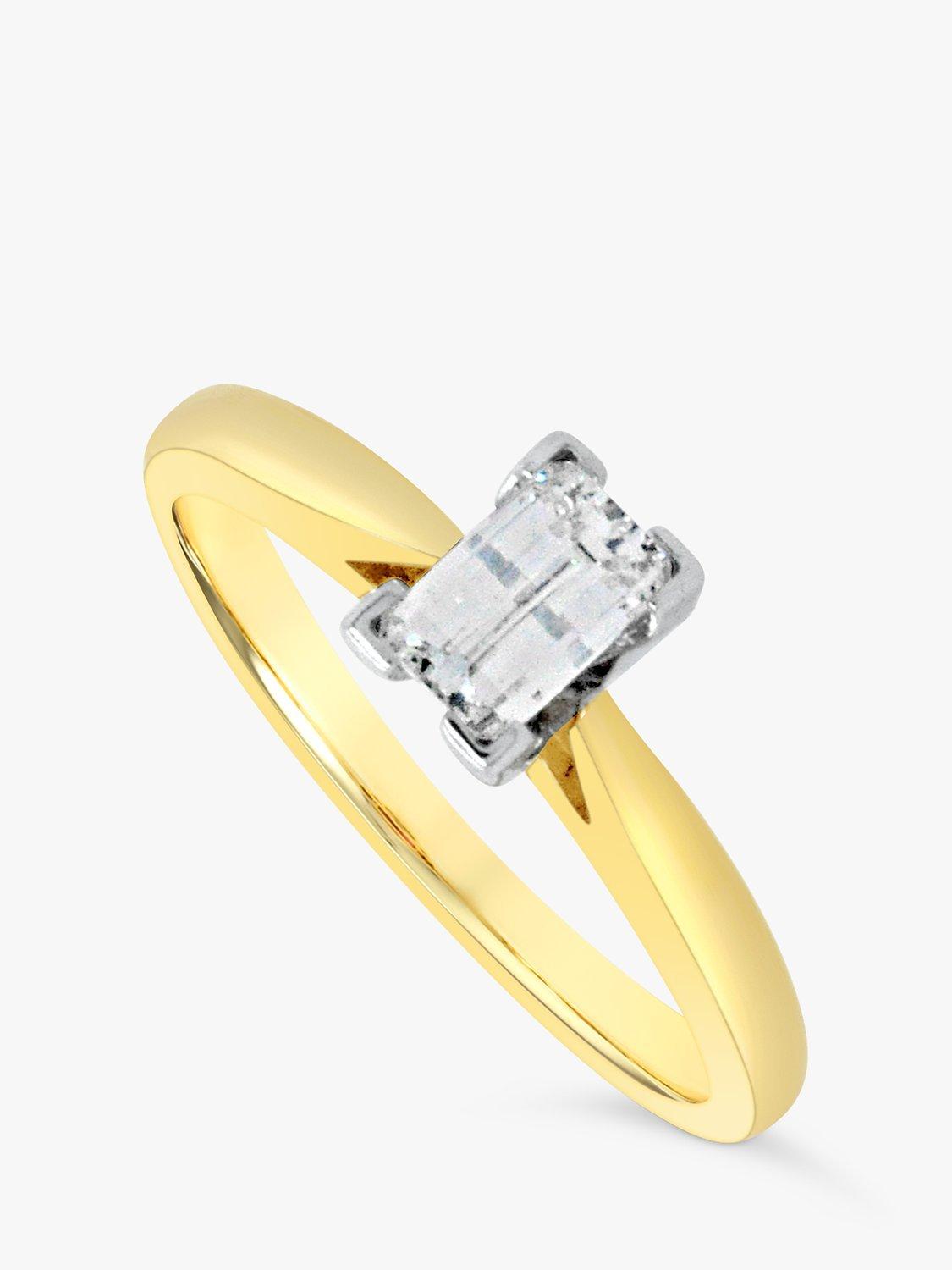 Product image 3 of 5, which shows Milton & Humble Jewellery Pre-Loved 18ct Yellow & White Gold Solitaire Millennium Cut Diamond Ring