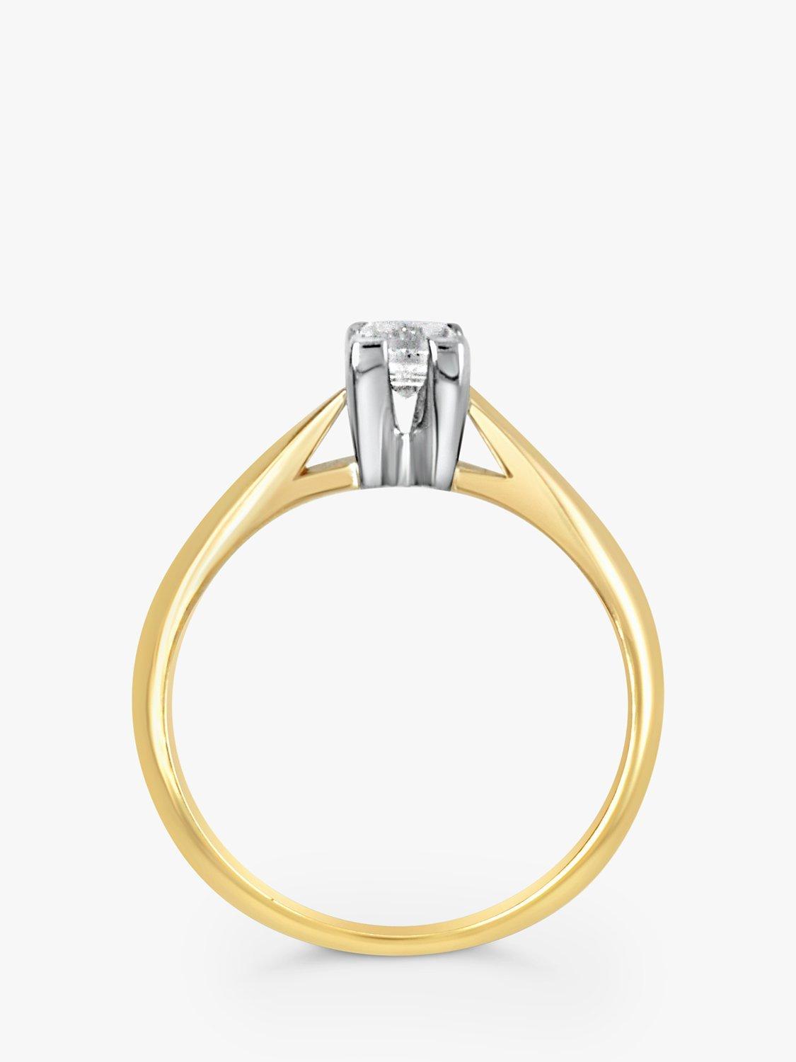 Product image 4 of 5, which shows Milton & Humble Jewellery Pre-Loved 18ct Yellow & White Gold Solitaire Millennium Cut Diamond Ring