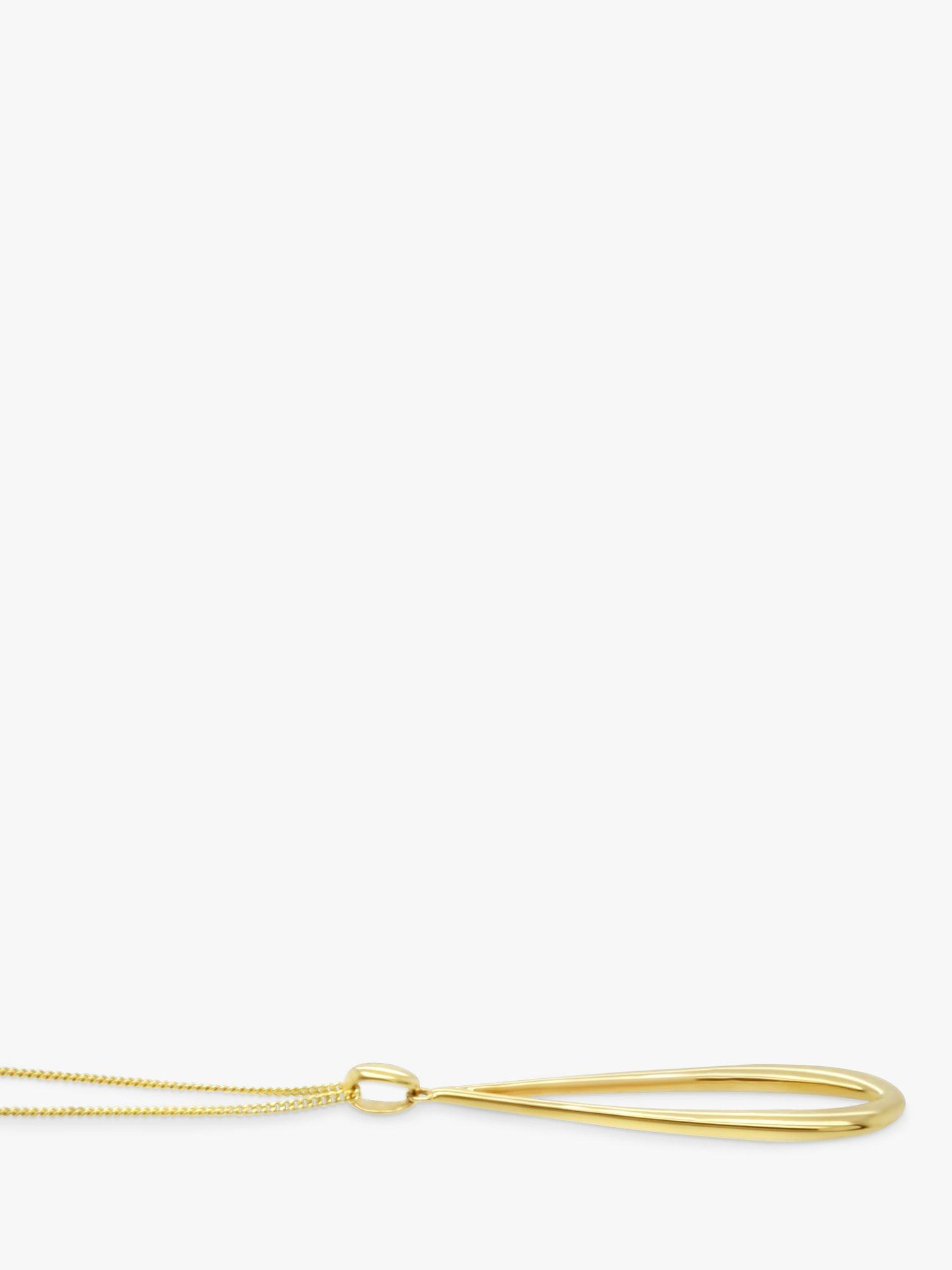 Product image 3 of 3, which shows Milton & Humble Jewellery Pre-Loved 9ct Yellow Gold Tear Drop Hoop Pendant Necklace, Gold