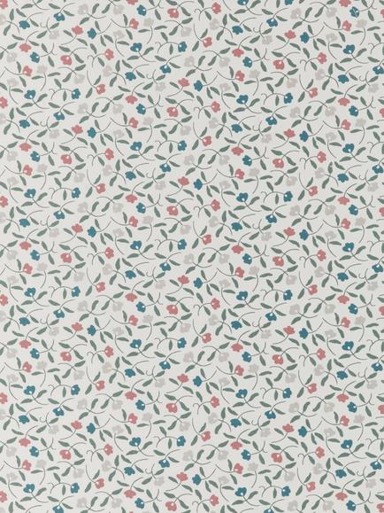 John Lewis Scallop Floral Oilcloth Tablcloth Fabric, Old Rose - view 2, Old Rose