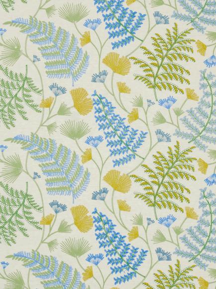 John Lewis Laurel Embroidered Furnishing Fabric, Tranquil Blue, Tranquil Blue