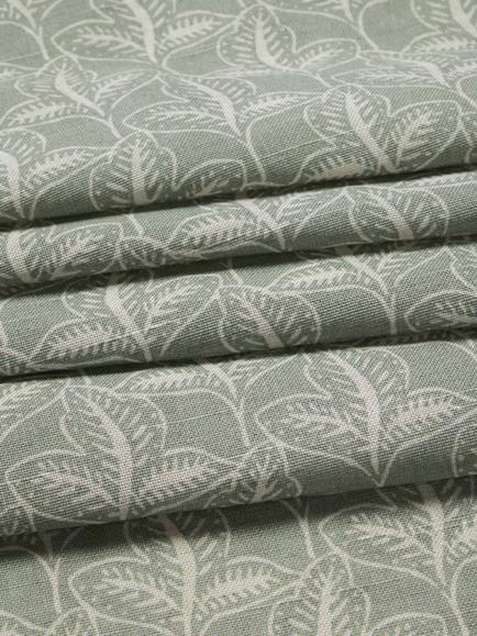 John Lewis Exley Leaf Furnishing Fabric - view 2, Dusty Green