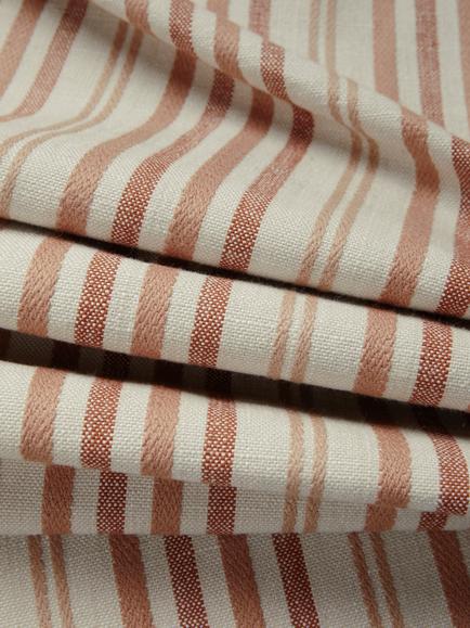 John Lewis Ottoman Stripe Furnishing Fabric - view 2, Terracotta
