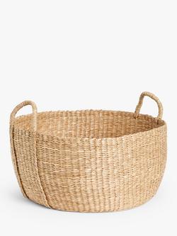 John Lewis Slouchy Seagrass Low Storage Basket, Natural, Natural