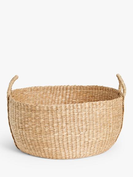 John Lewis Slouchy Seagrass Low Storage Basket, Natural - view 2, Natural