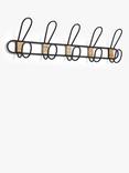 John Lewis Metal and Rattan Hanging Rack, 5 Hooks