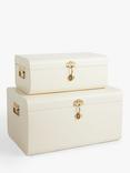 John Lewis Metal Storage Trunk, Ecru, Set of 2