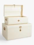 John Lewis Metal Storage Trunk, Ecru, Set of 2