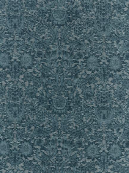 Morris & Co. Sunflower Caffoy Furnishing Fabric, Webbs Blue